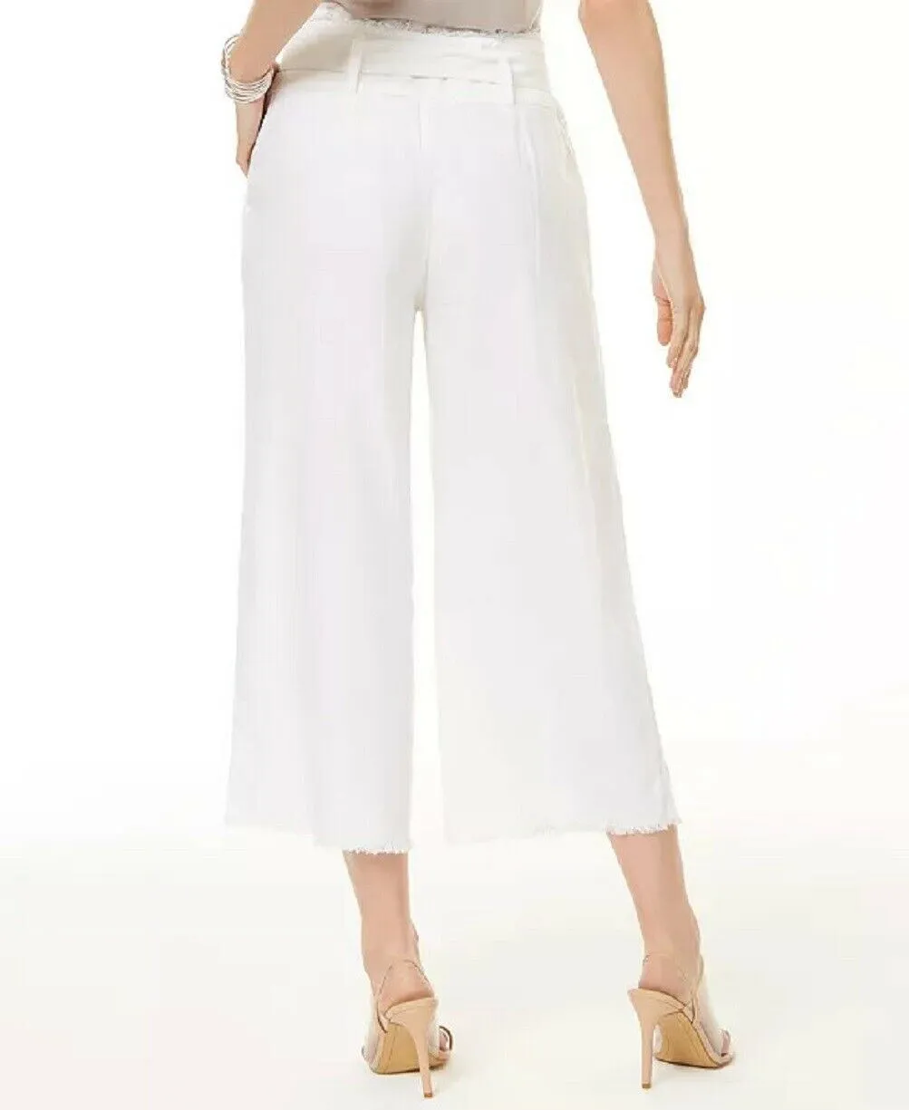 INC Concepts Women Frayed Zip-Front Culottes Wide Leg Pant Size 8 32 X 25