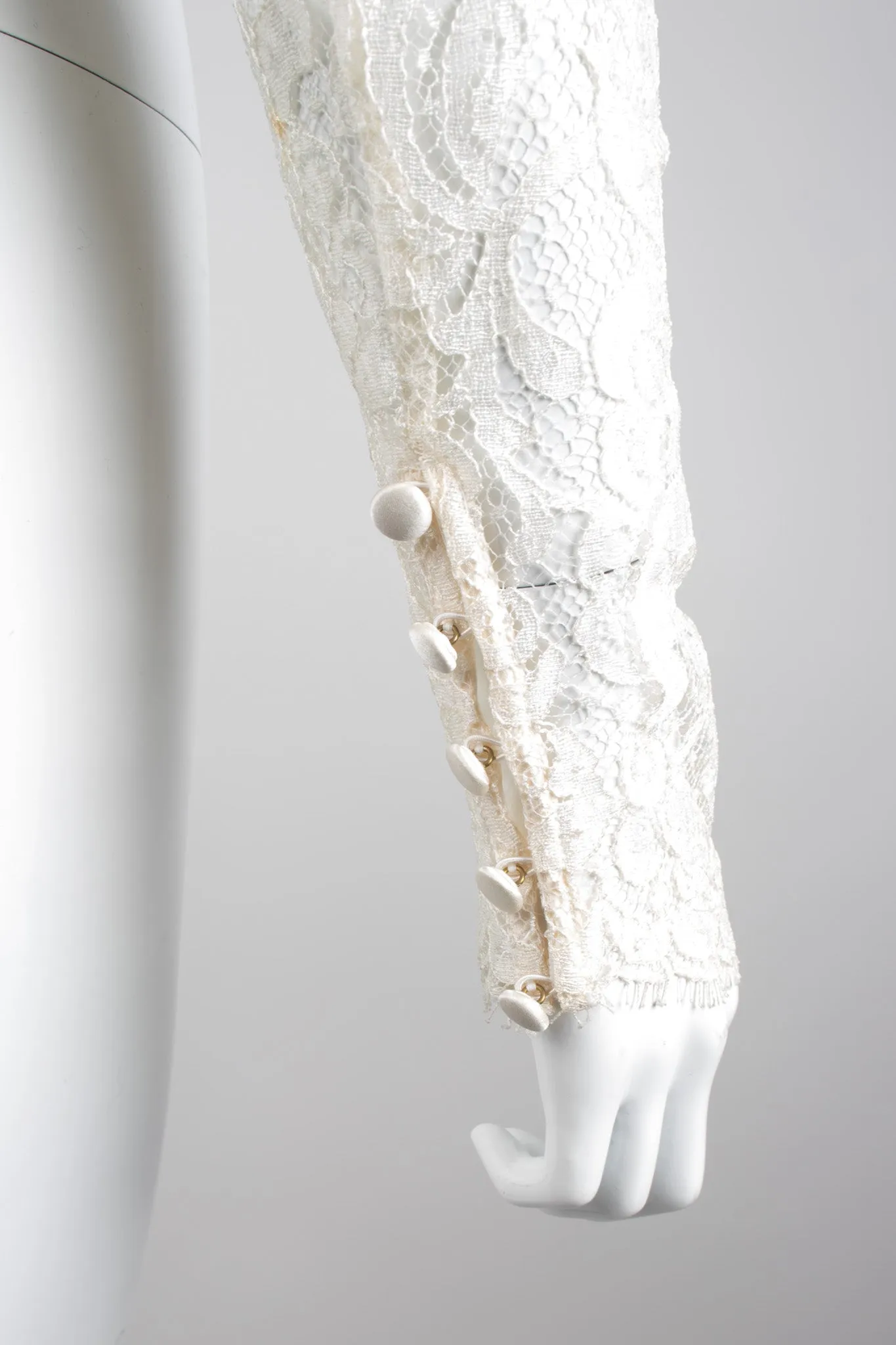 Lace Cropped Tuxedo Jacket