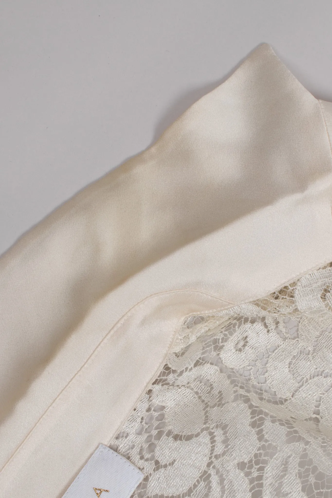 Lace Cropped Tuxedo Jacket