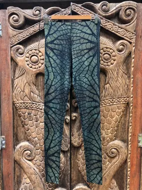 Leaf print- Leggings -Mossy Green