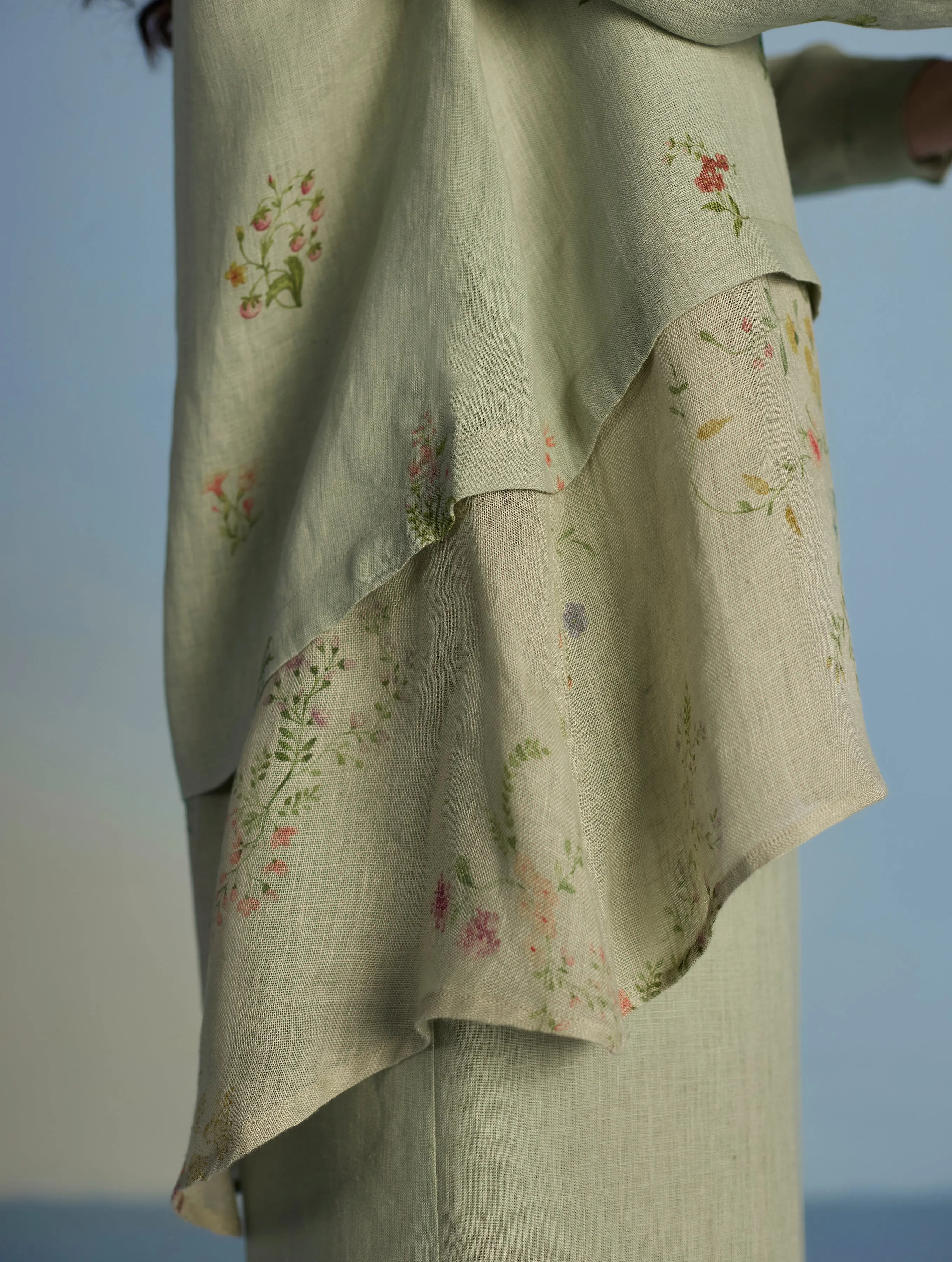 Leina A- Line Linen Co-ord Set - Mint