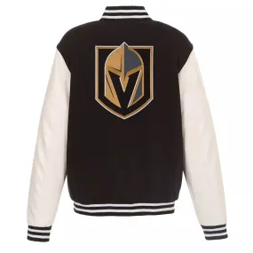 Letterman Vegas Golden Knights Varsity Black and White Jacket