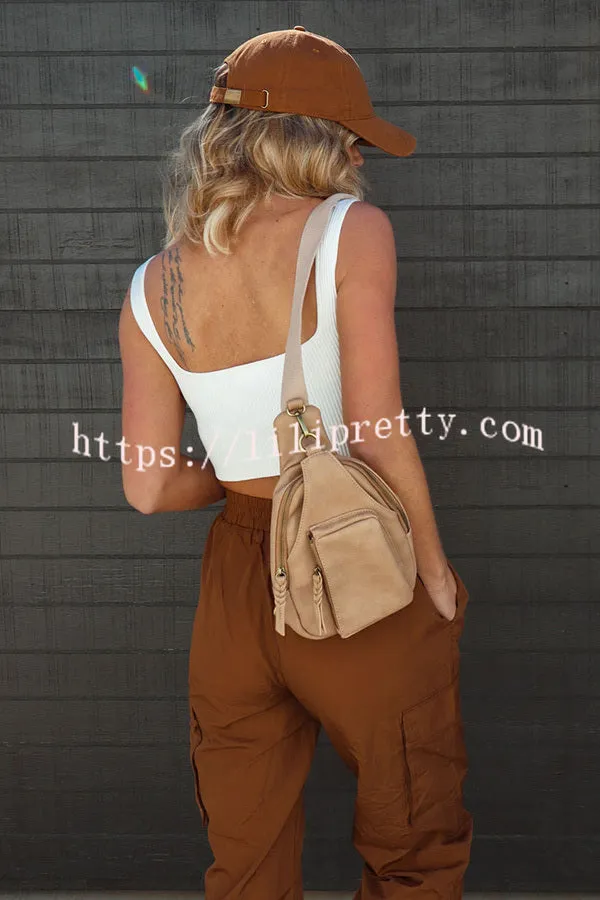Lilipretty Let��s Rewind Nylon Elastic Waist Pocketed Cargo Pants
