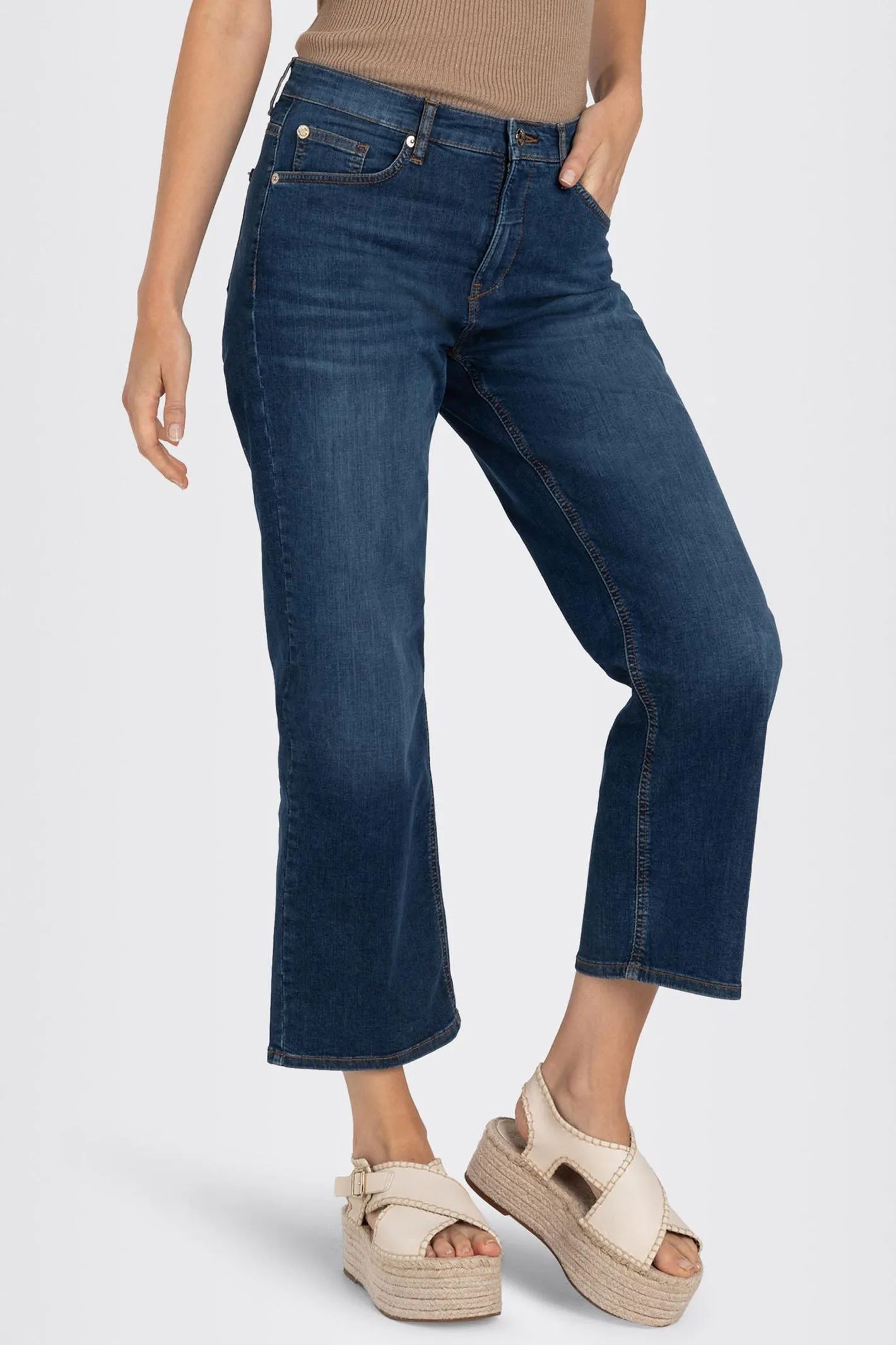 Mac 5984-9B-0391L D544 Basic Blue Stone Light Weight Denim Culottes