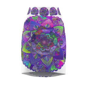 Mandala Pencil Skirt - Vibrant Purple & Azure