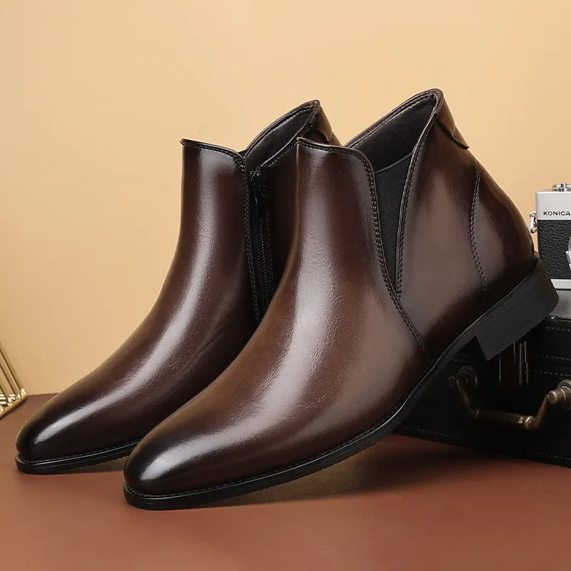 Men's Leather First Layer Cowhide Chelsea Boots