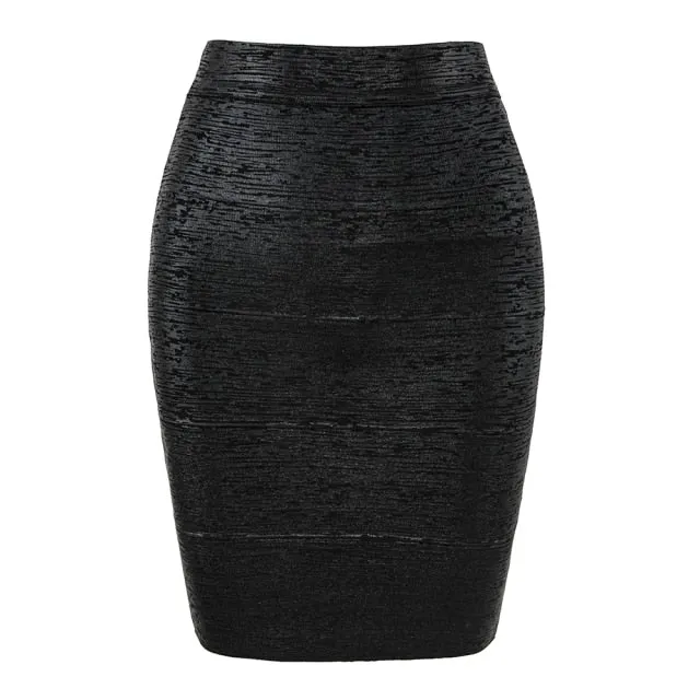 Metallic Bandage Pencil Skirt