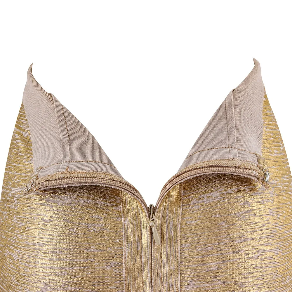 Metallic Bandage Pencil Skirt