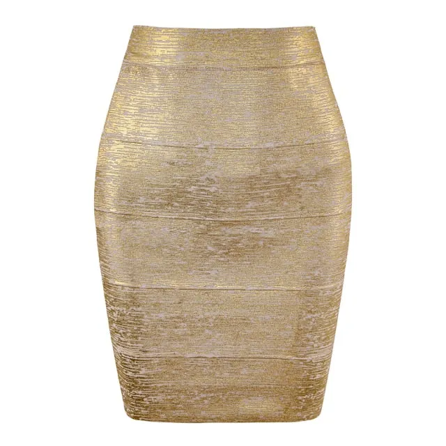 Metallic Bandage Pencil Skirt