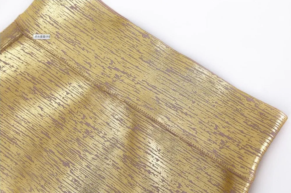 Metallic Bandage Pencil Skirt