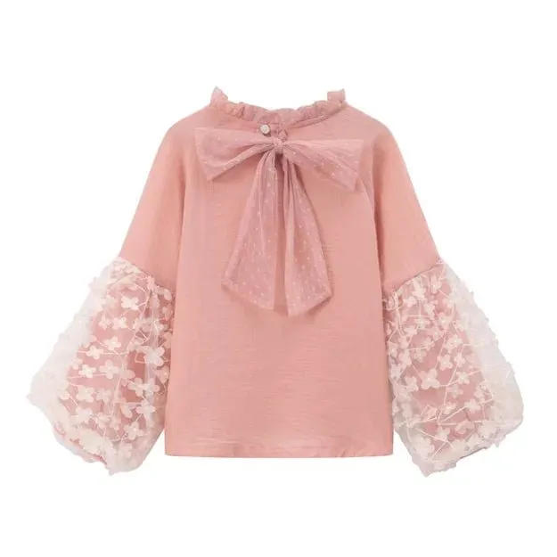 Newness Balloon Sleeve Blouse with wide leg culottes