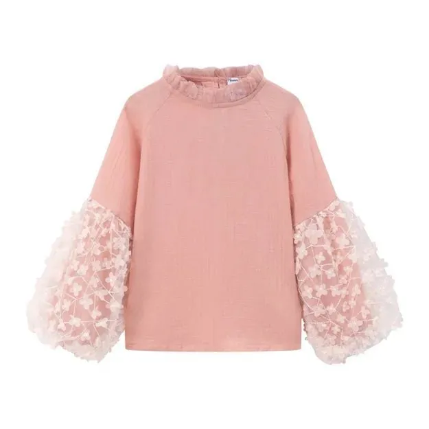 Newness Balloon Sleeve Blouse with wide leg culottes