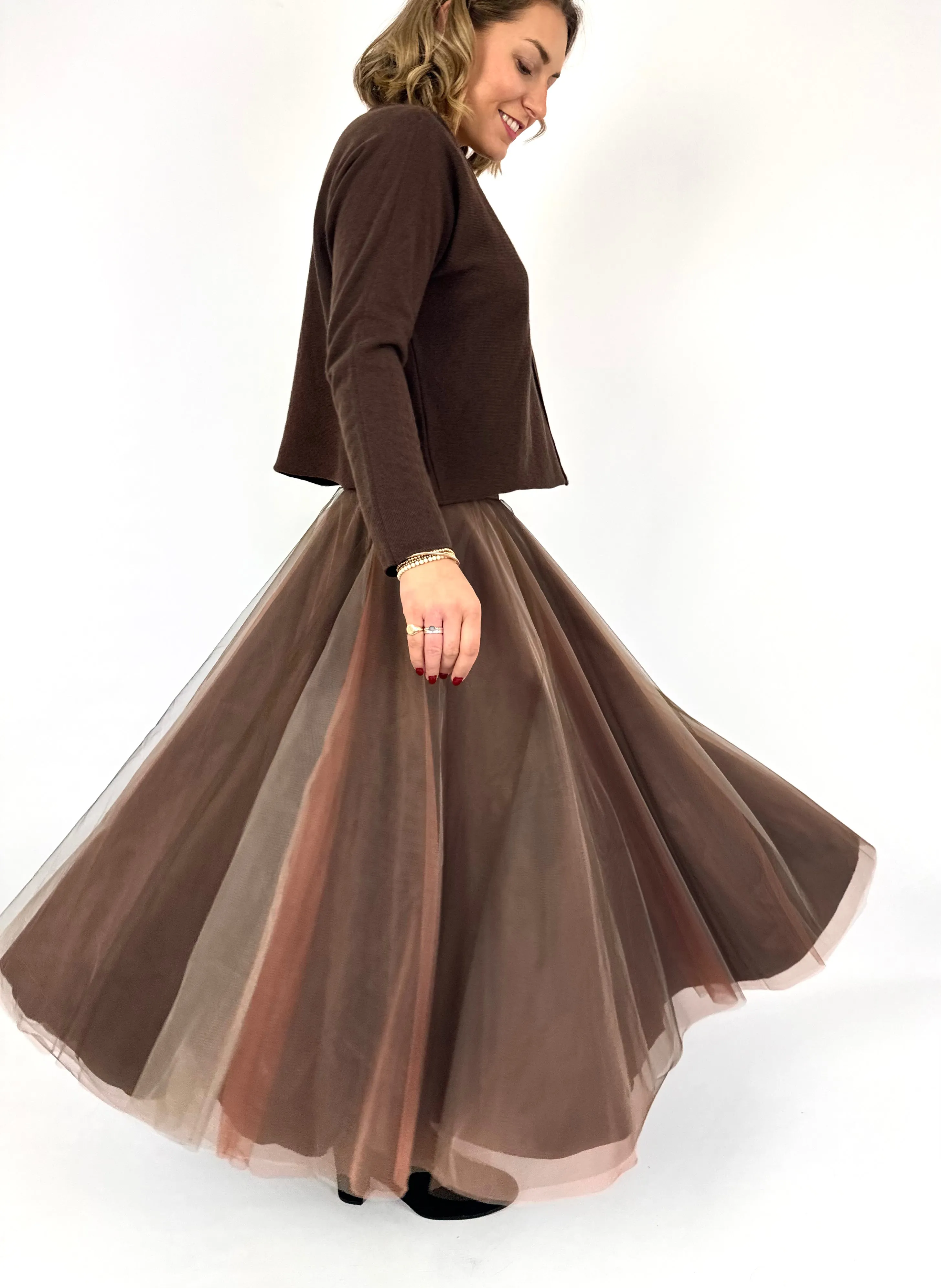 Officinae Tulle Skirt Brown