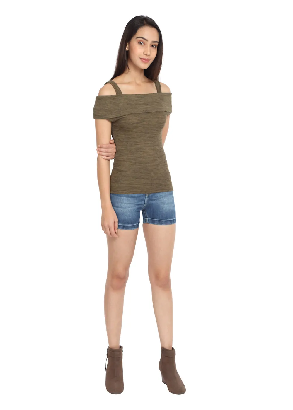 Olive Fold Over Top