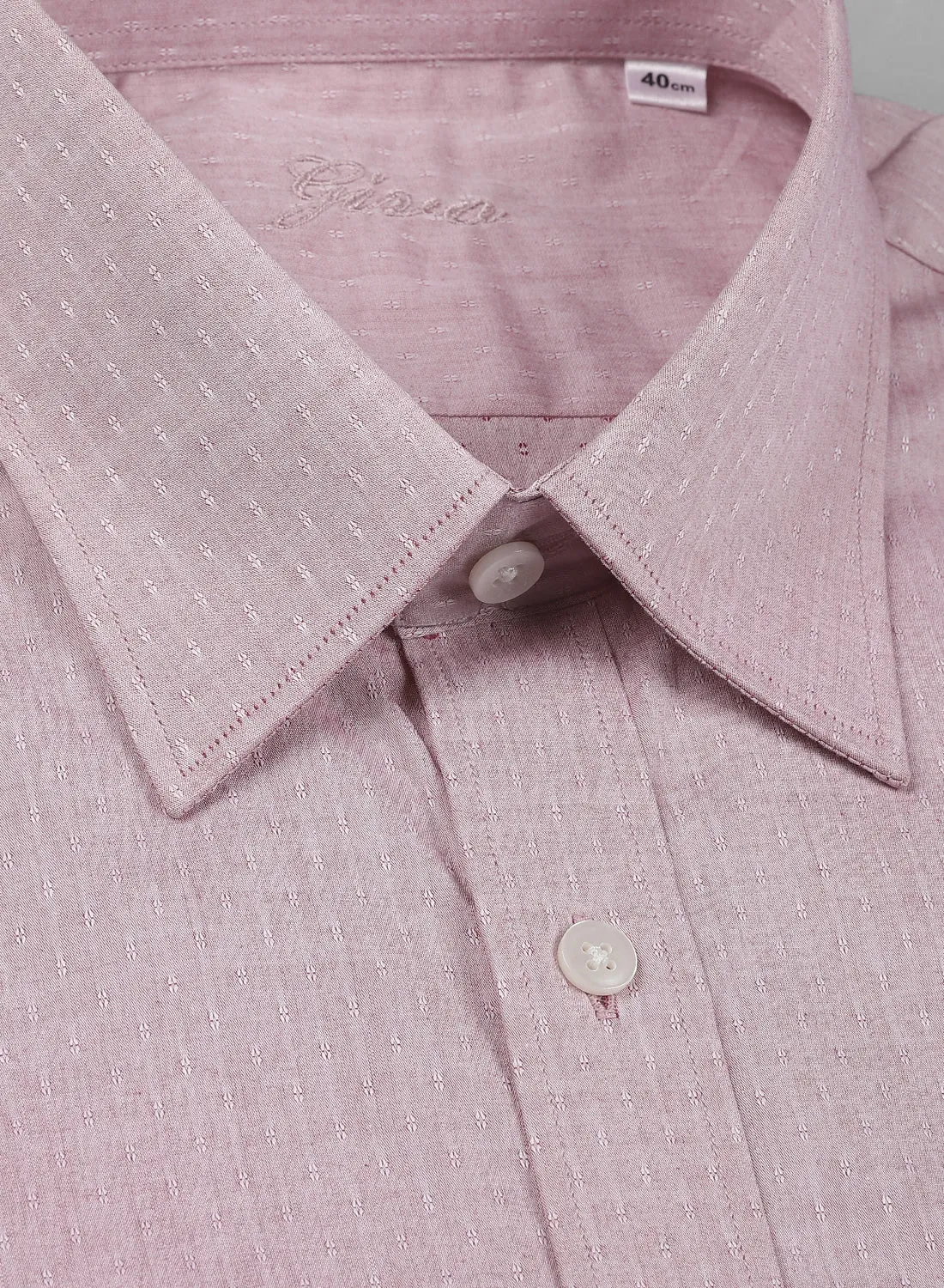 Onion Pink Cotton Structured Formal Shirt