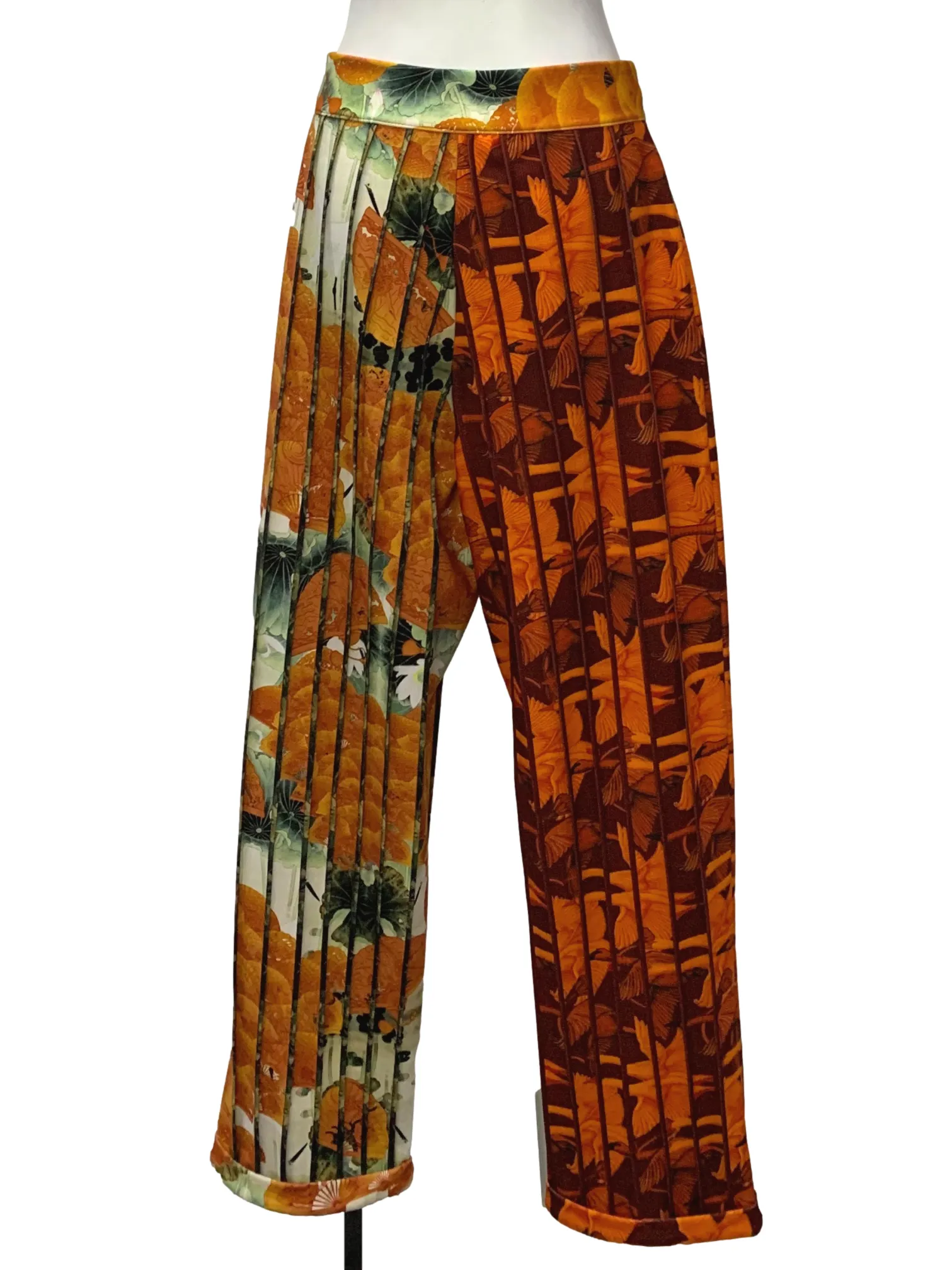 Orange Green Floral Detailed