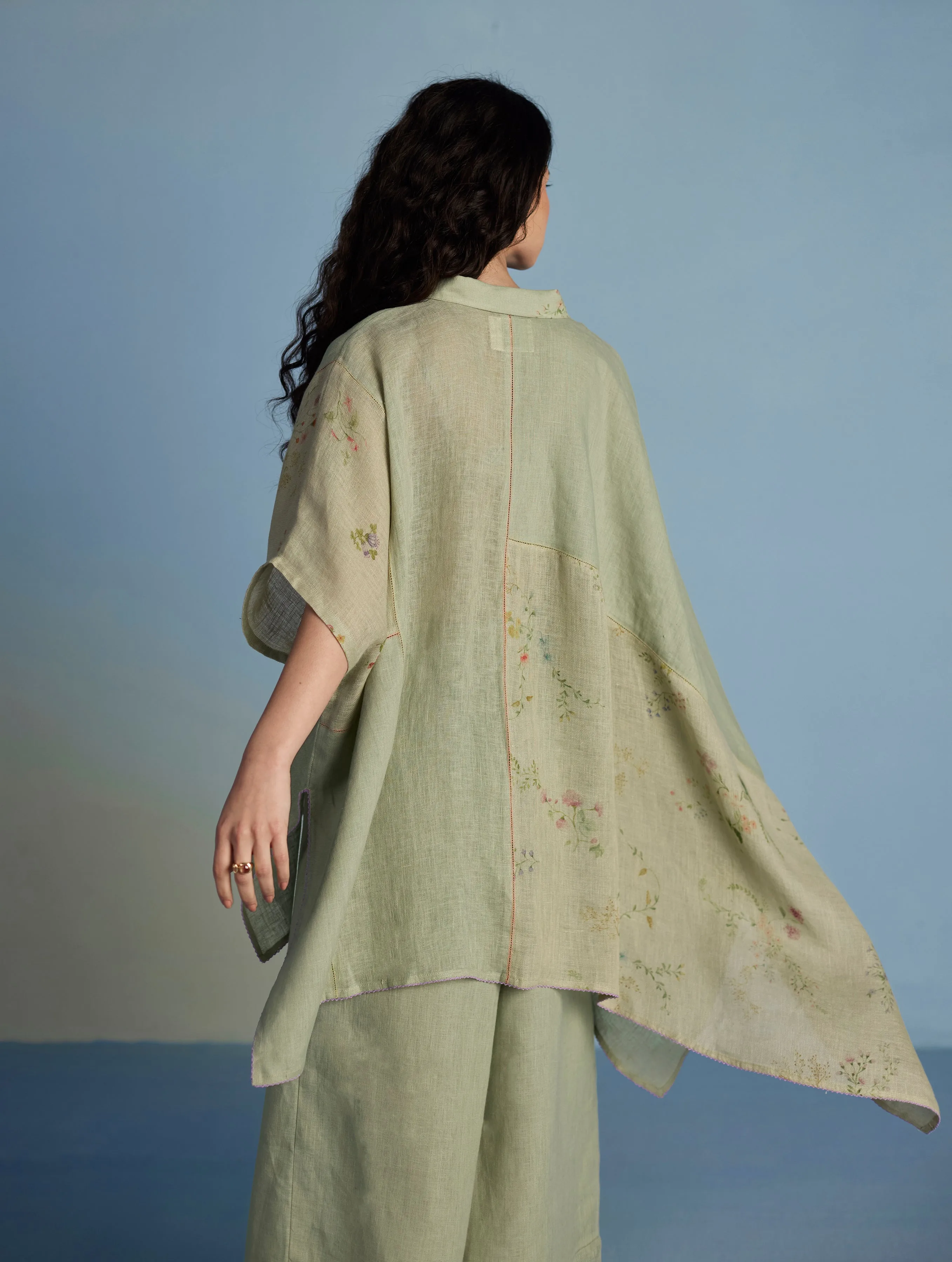 Osho Patchwork Kaftan Co-ord Set - Mint