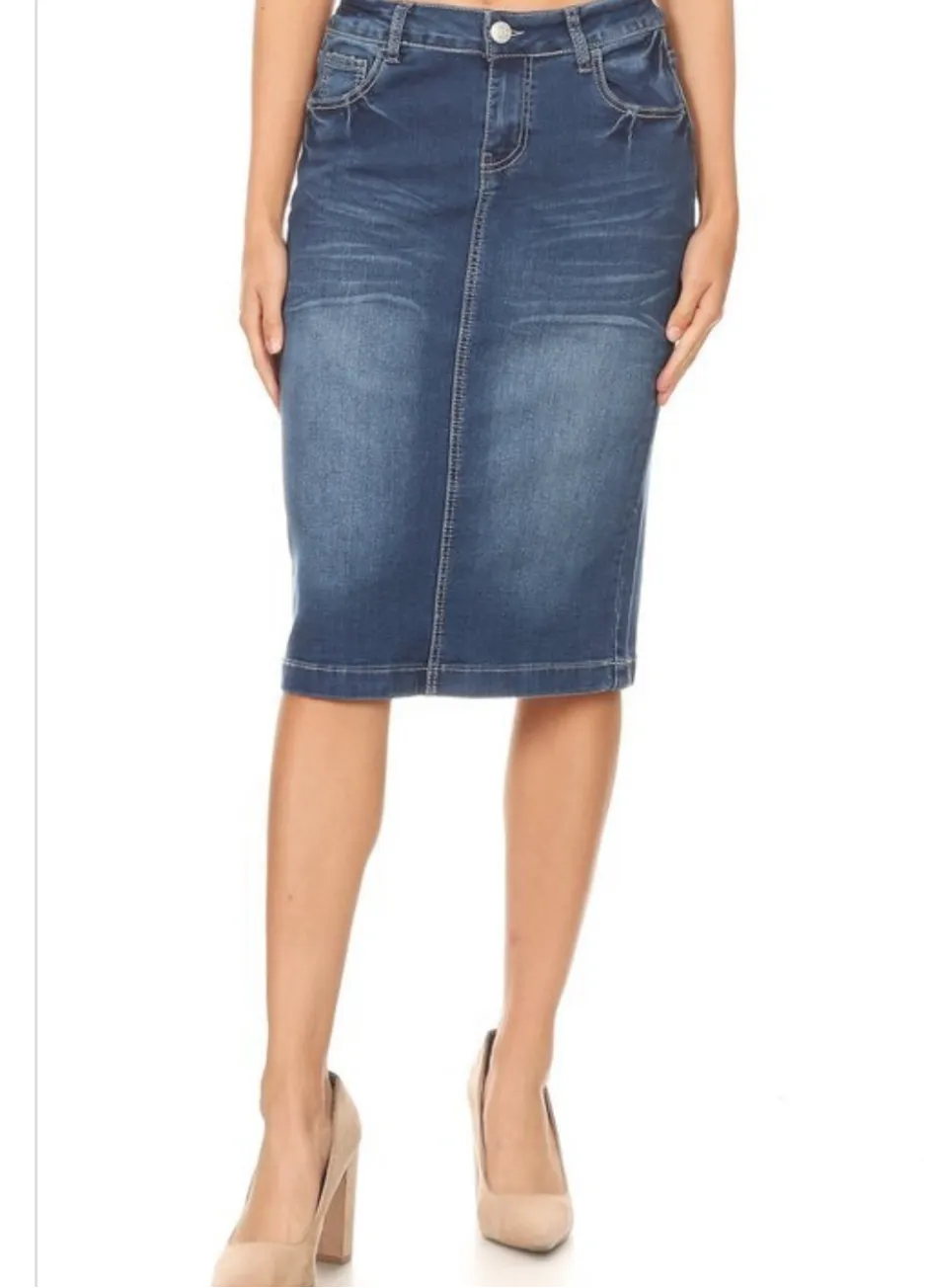 Pamela Denim Skirt- Indigo Wash