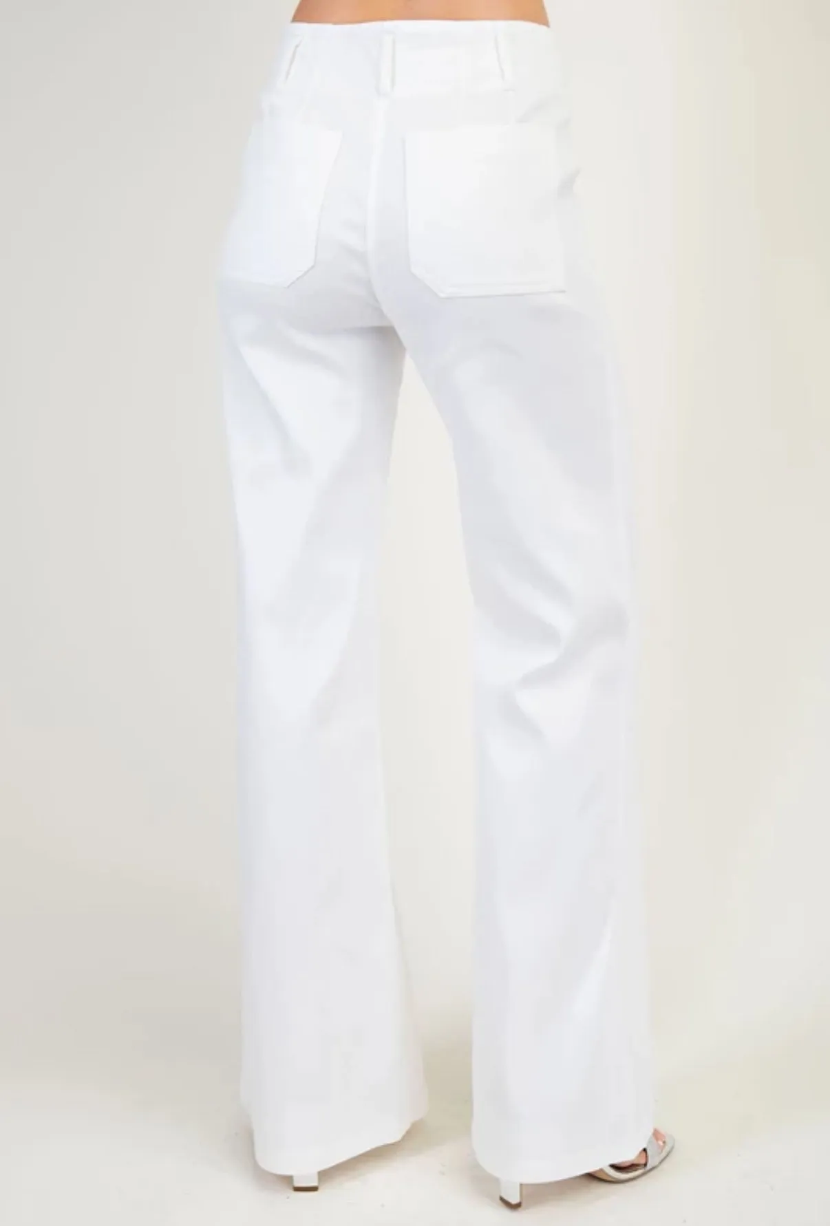 patch pocket flare leg pants