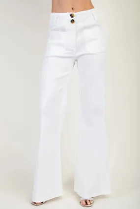 patch pocket flare leg pants