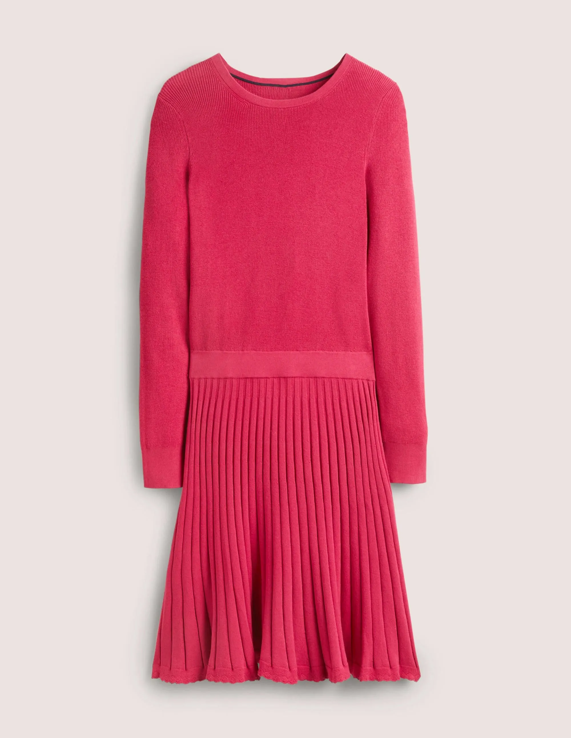 Pleated Knitted Mini Dress-Sweet Rose