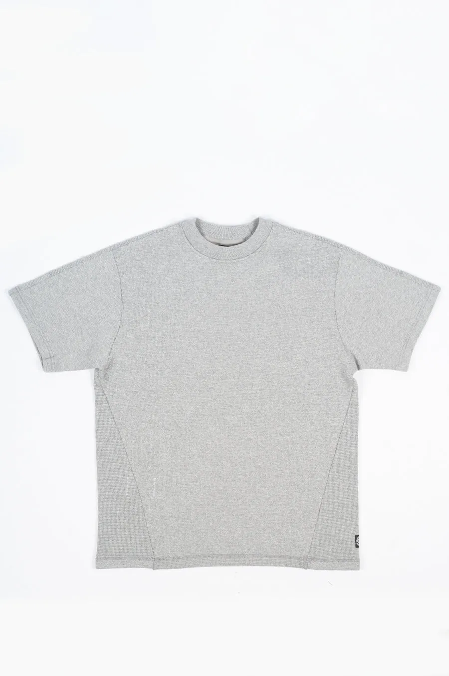 REIGNING CHAMP X JIDE OSIFESO KNIT FLAPBACK WAFFLE MOCKNECK T-SHIRT GREY