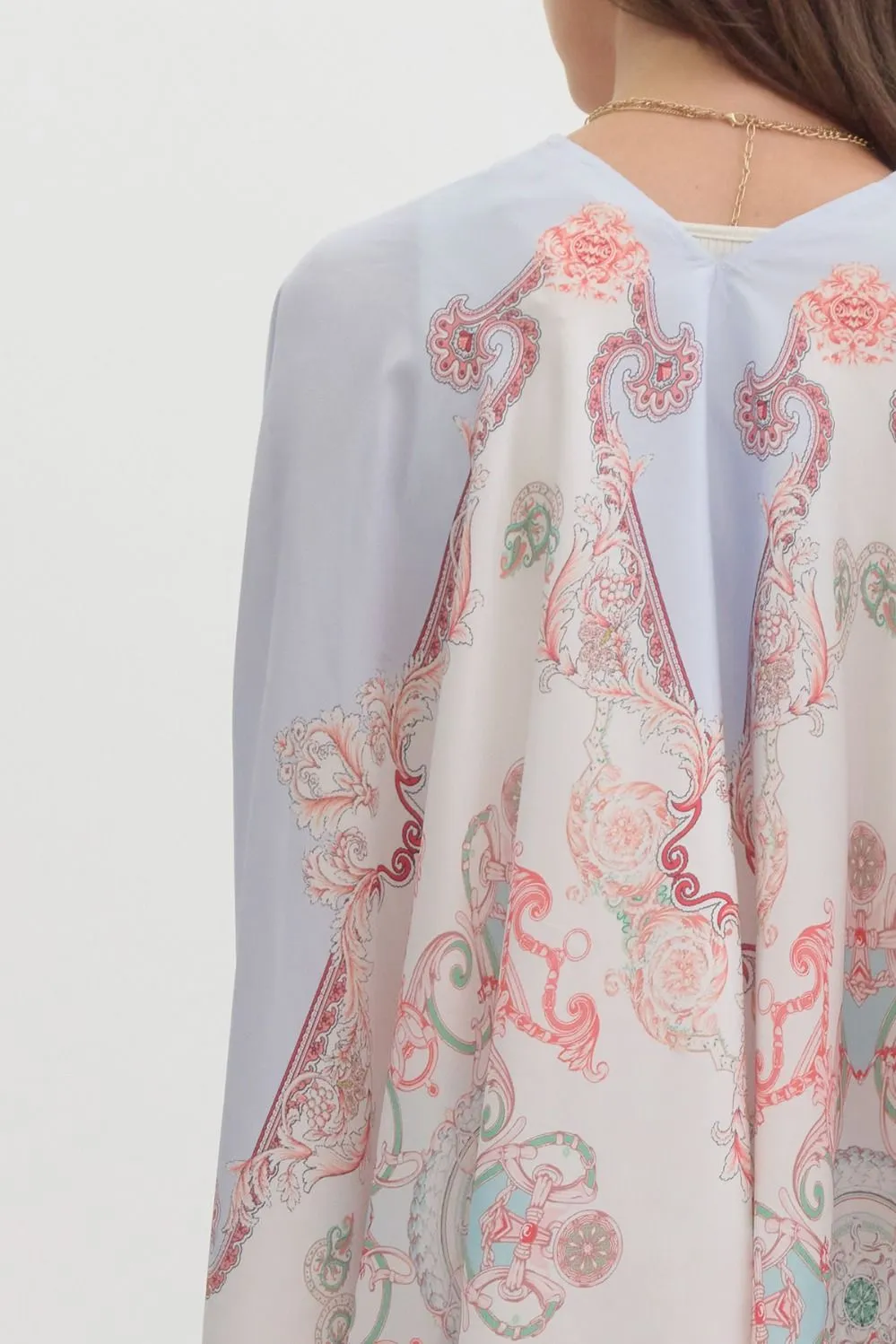 satin paisley print kimono cardigan