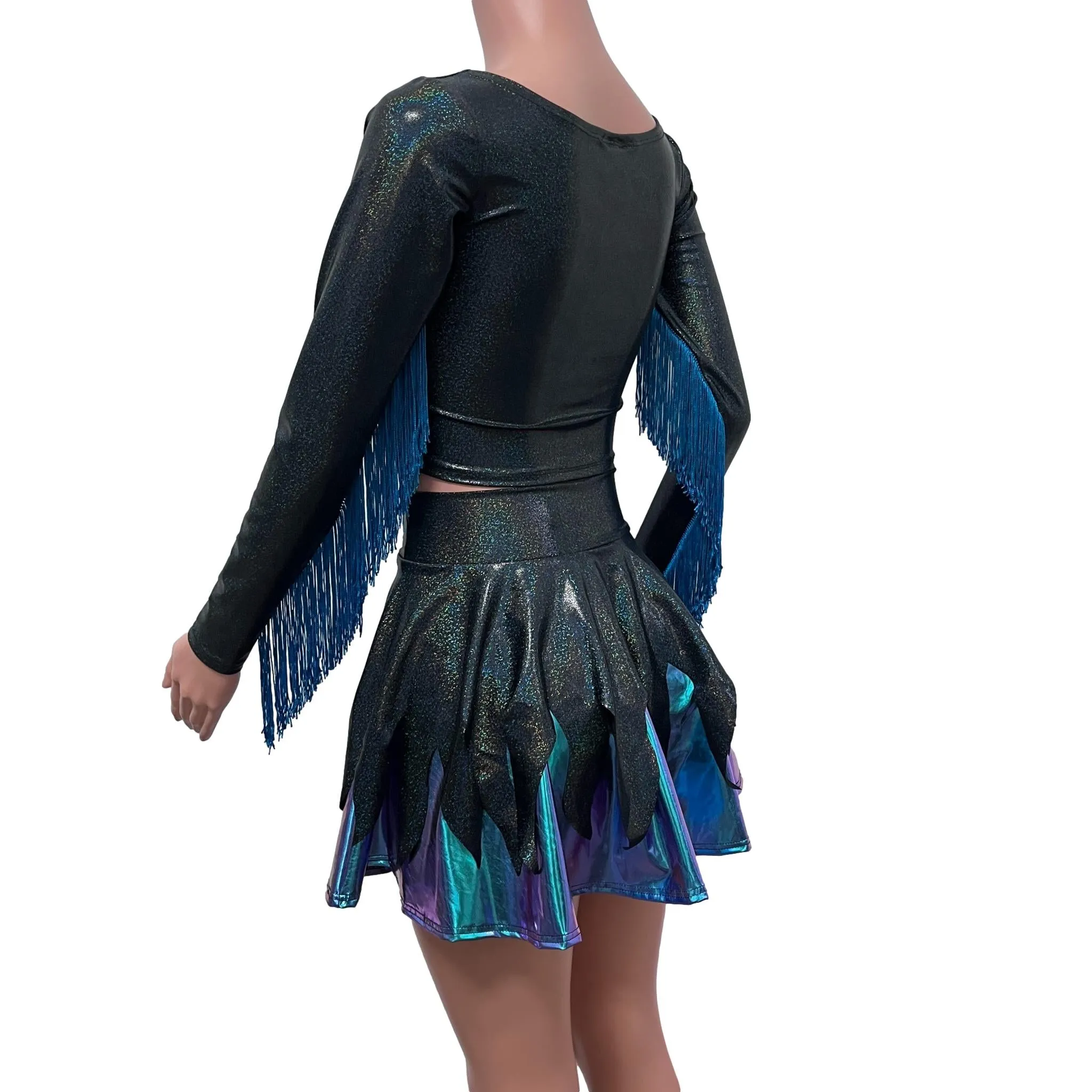 Sea Witch Costume | Tentacle Skirt and Fringe Sleeve Top | Ursula Outfit