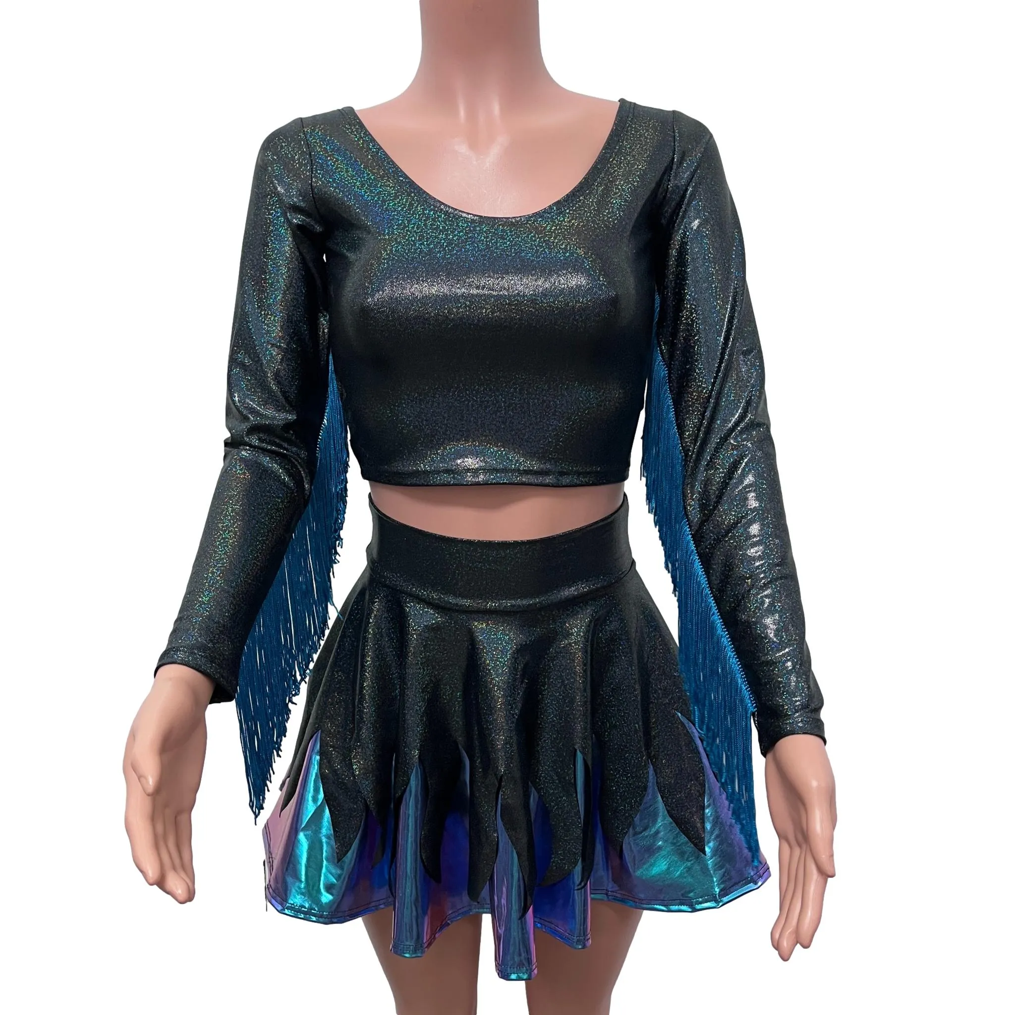 Sea Witch Costume | Tentacle Skirt and Fringe Sleeve Top | Ursula Outfit