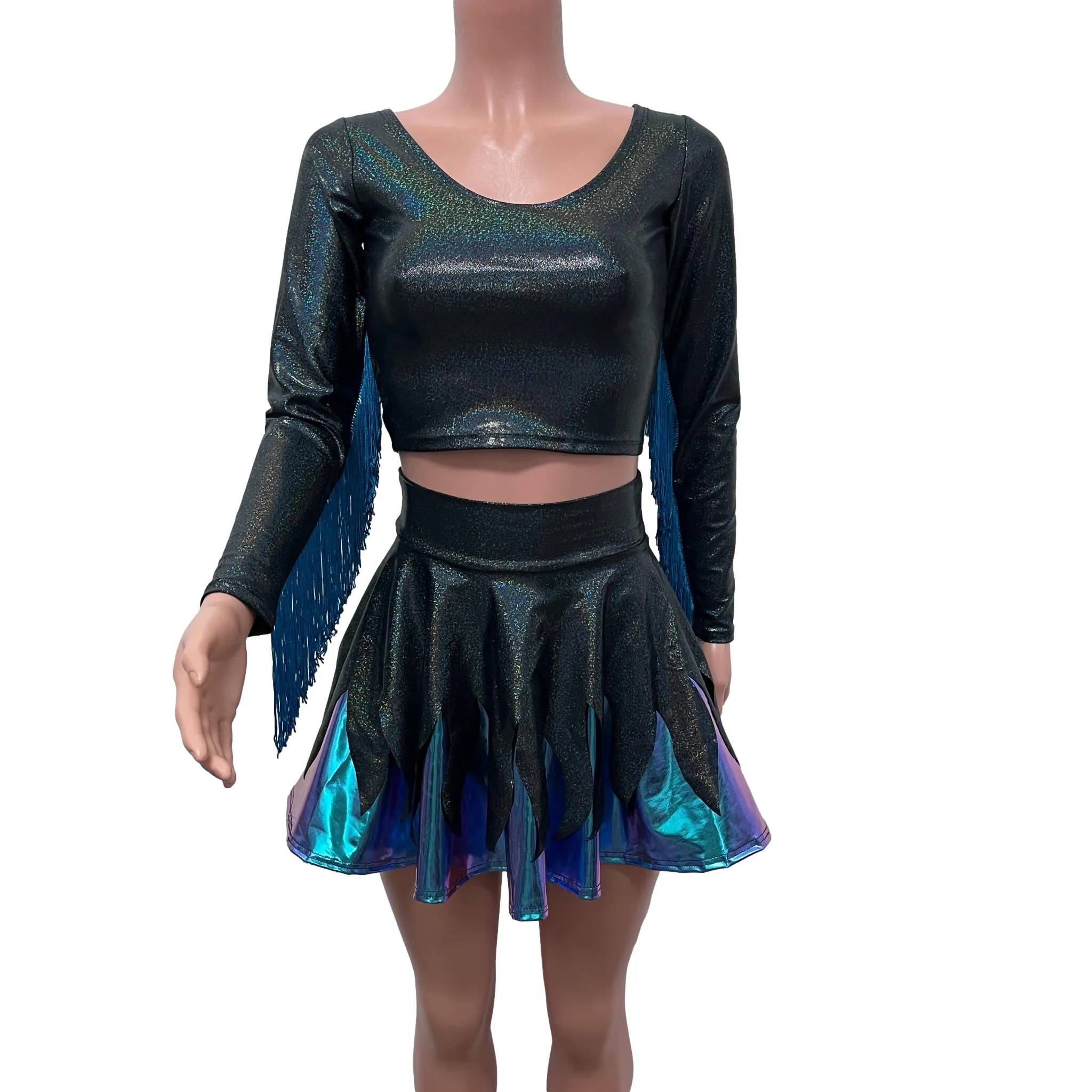 Sea Witch Costume | Tentacle Skirt and Fringe Sleeve Top | Ursula Outfit