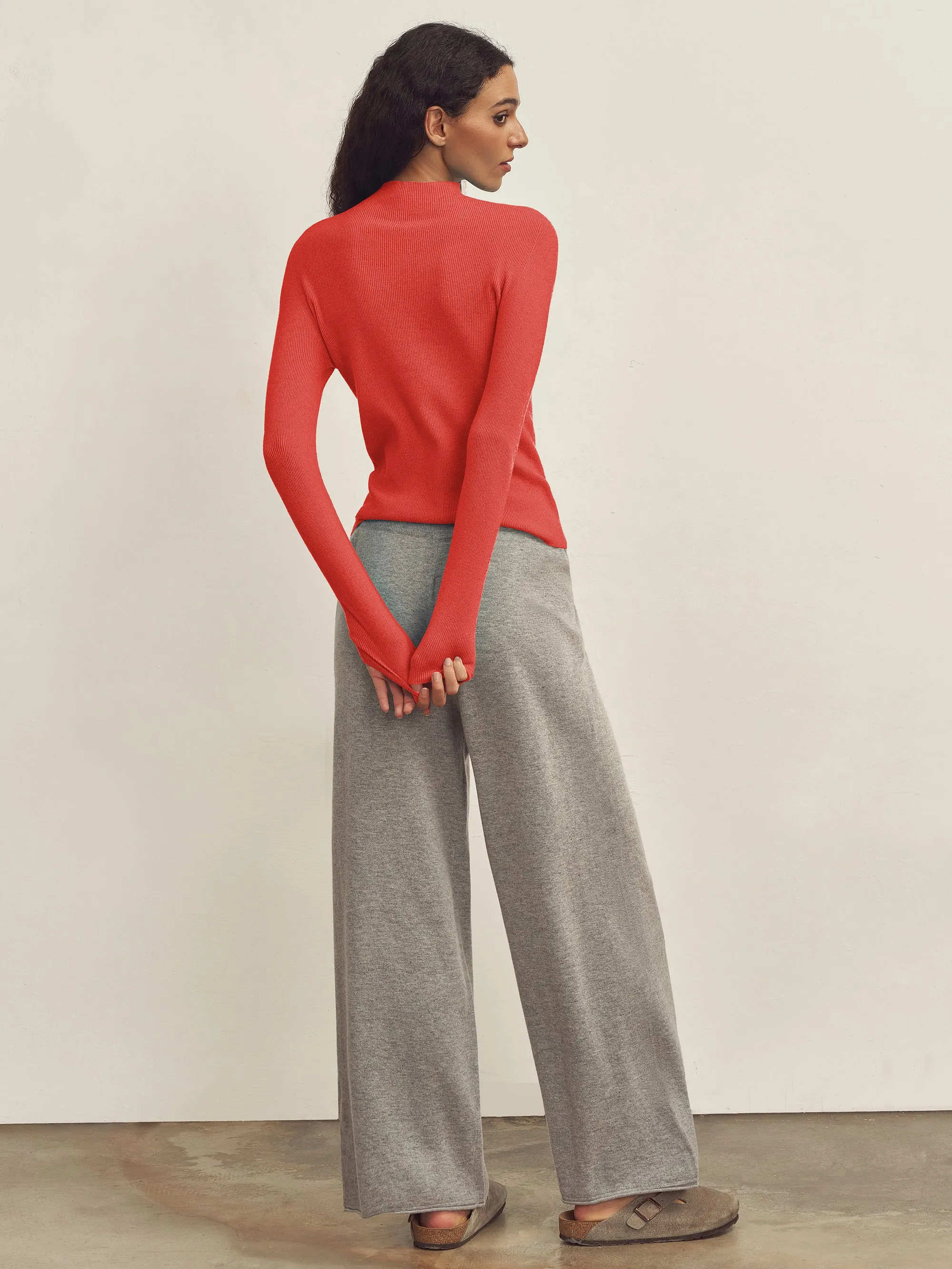 Seamless Lightweight Washable Wool Knit Base Layer Top