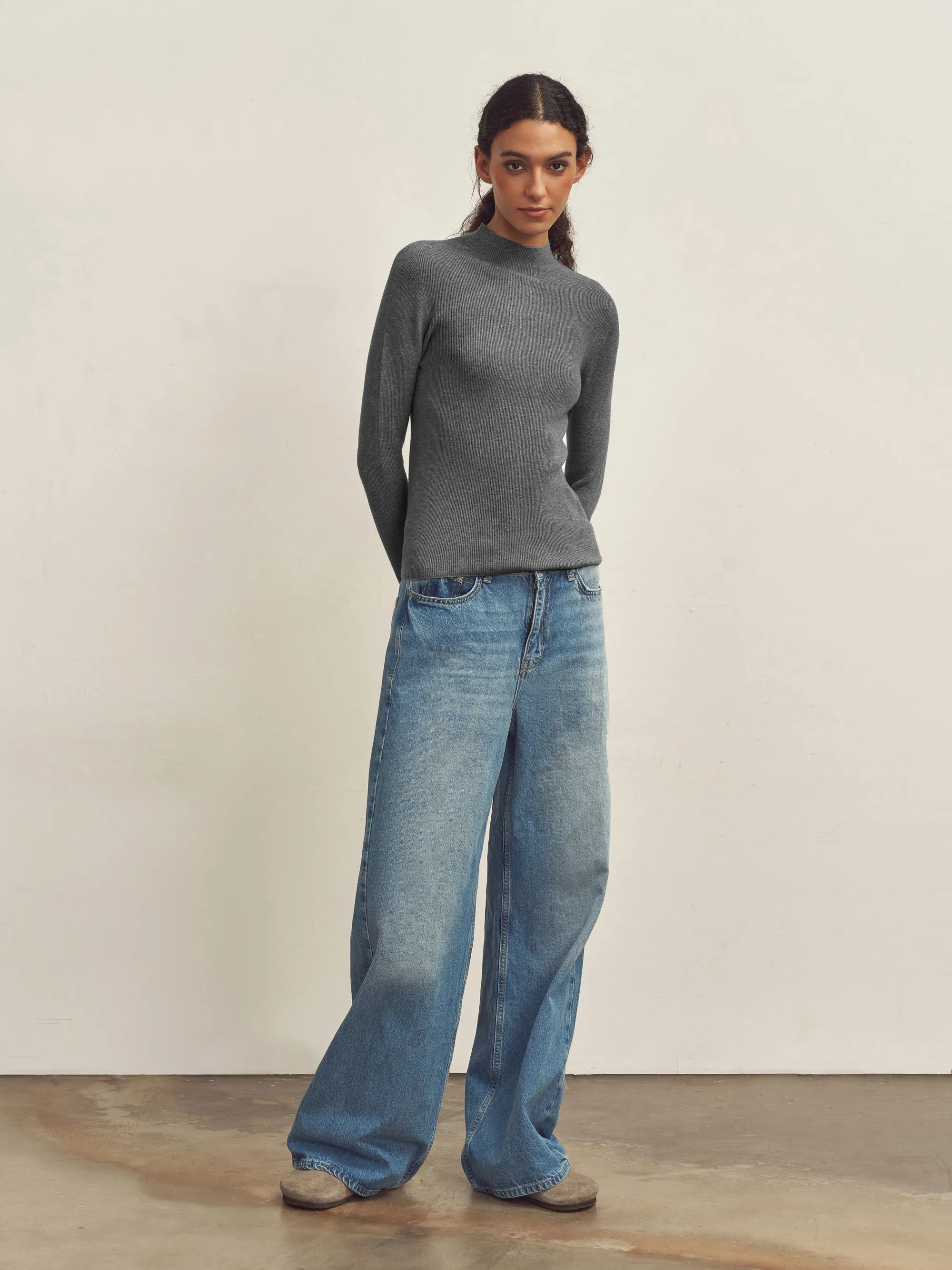 Seamless Lightweight Washable Wool Knit Base Layer Top