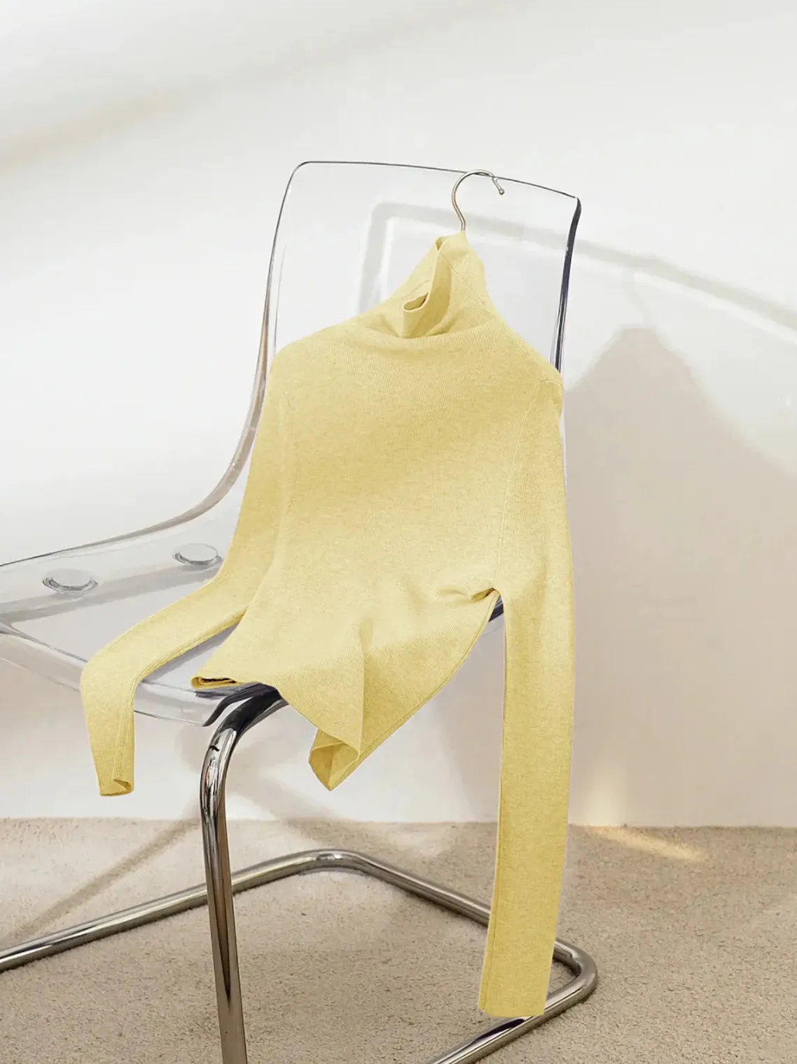 Seamless Lightweight Washable Wool Knit Base Layer Top