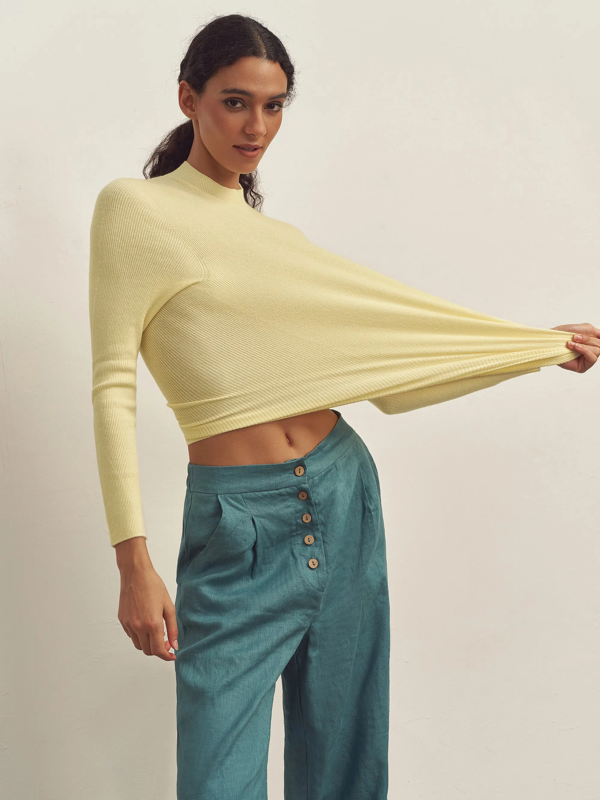 Seamless Lightweight Washable Wool Knit Base Layer Top