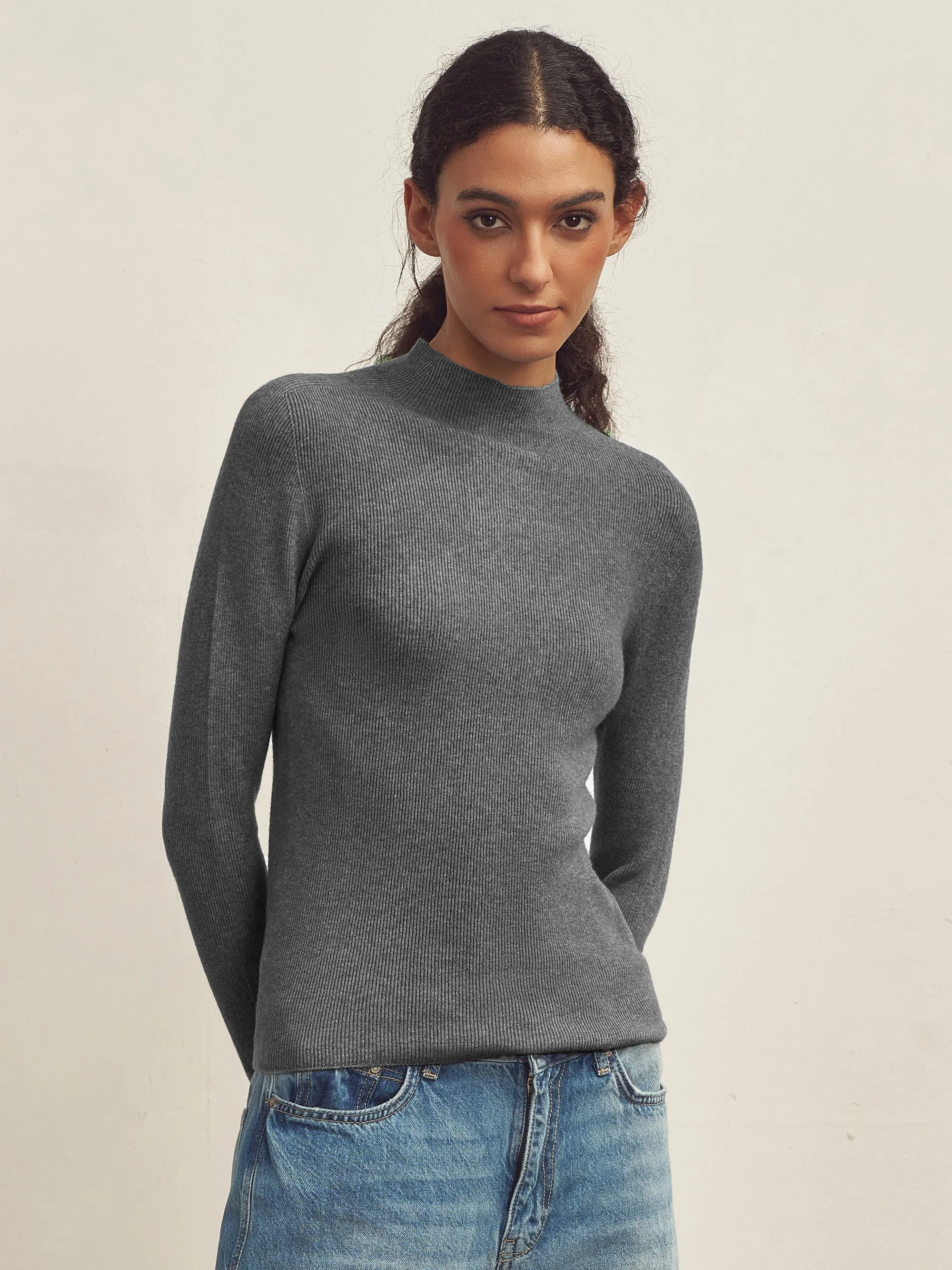 Seamless Lightweight Washable Wool Knit Base Layer Top