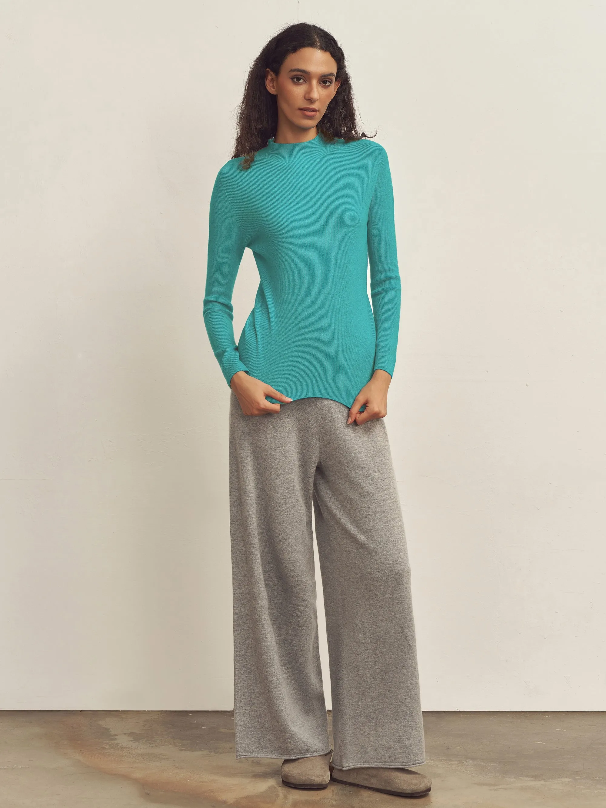 Seamless Lightweight Washable Wool Knit Base Layer Top