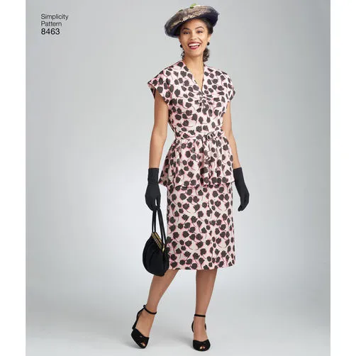 Simplicity 8463 1940s Two-Piece Vintage Dress Paper Sewing Pattern