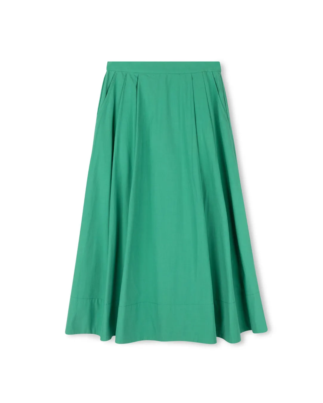 skirt midi poplin - green