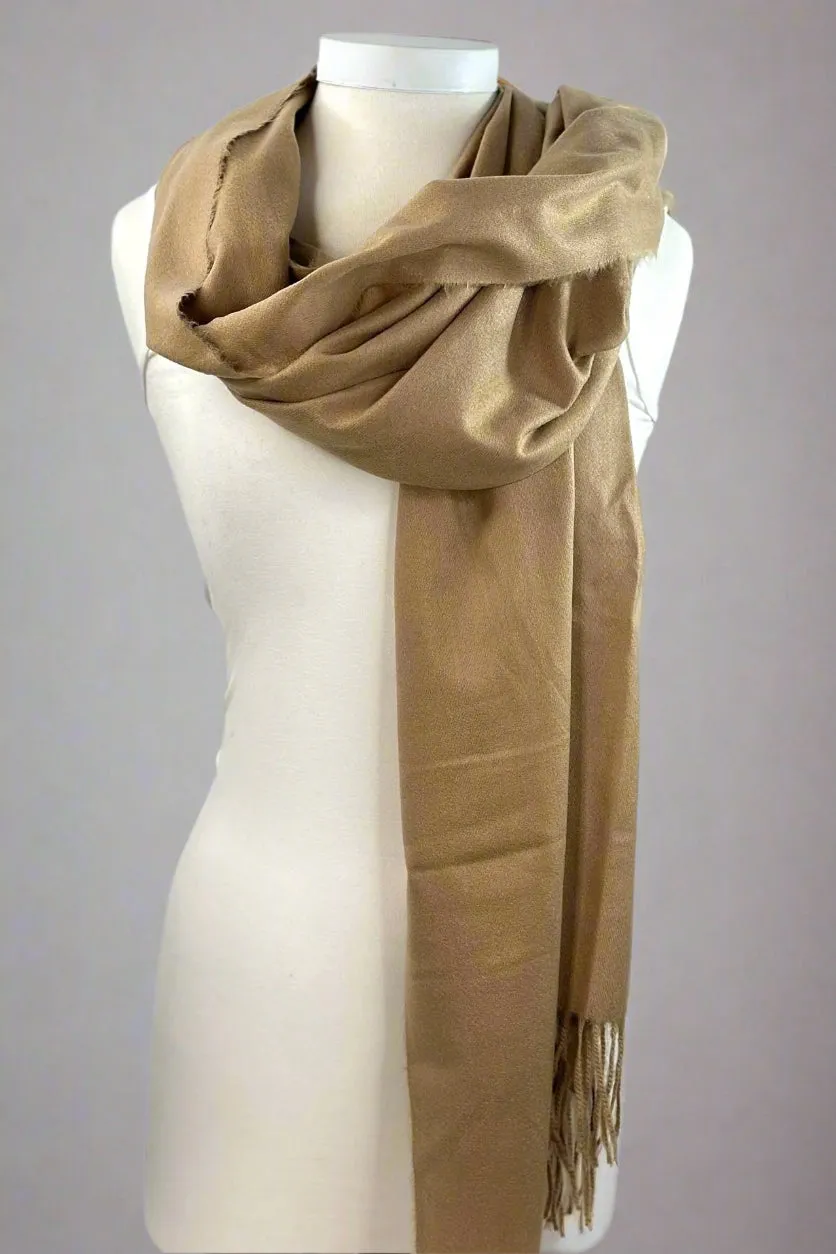 Solid Cozy Scarf With Fringe