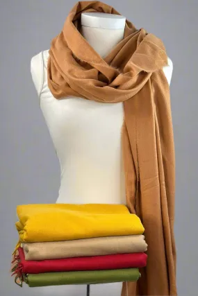 Solid Cozy Scarf With Fringe