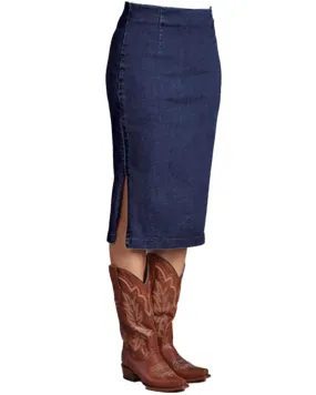 Stetson Women's Dark Wash Spring I Denim Midi Pencil Skirt