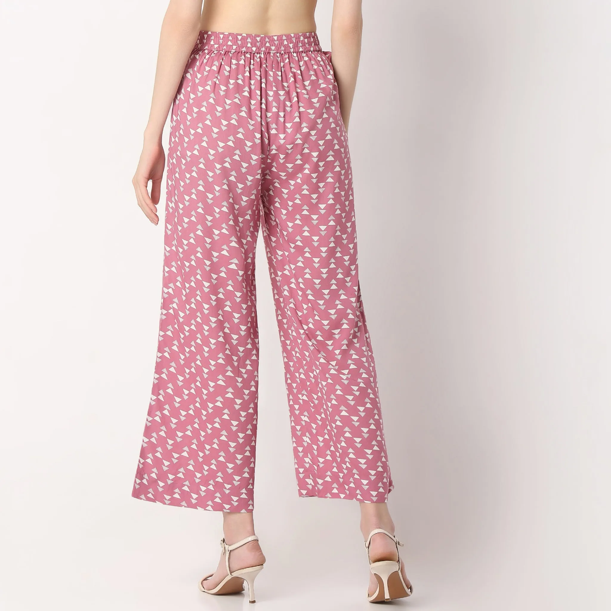 Straight Fit Printed Ankle Length A-Line High Rise Culottes