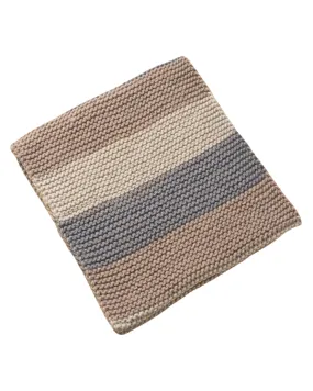 Striped Knit Snood Scarf in Blue and Pink