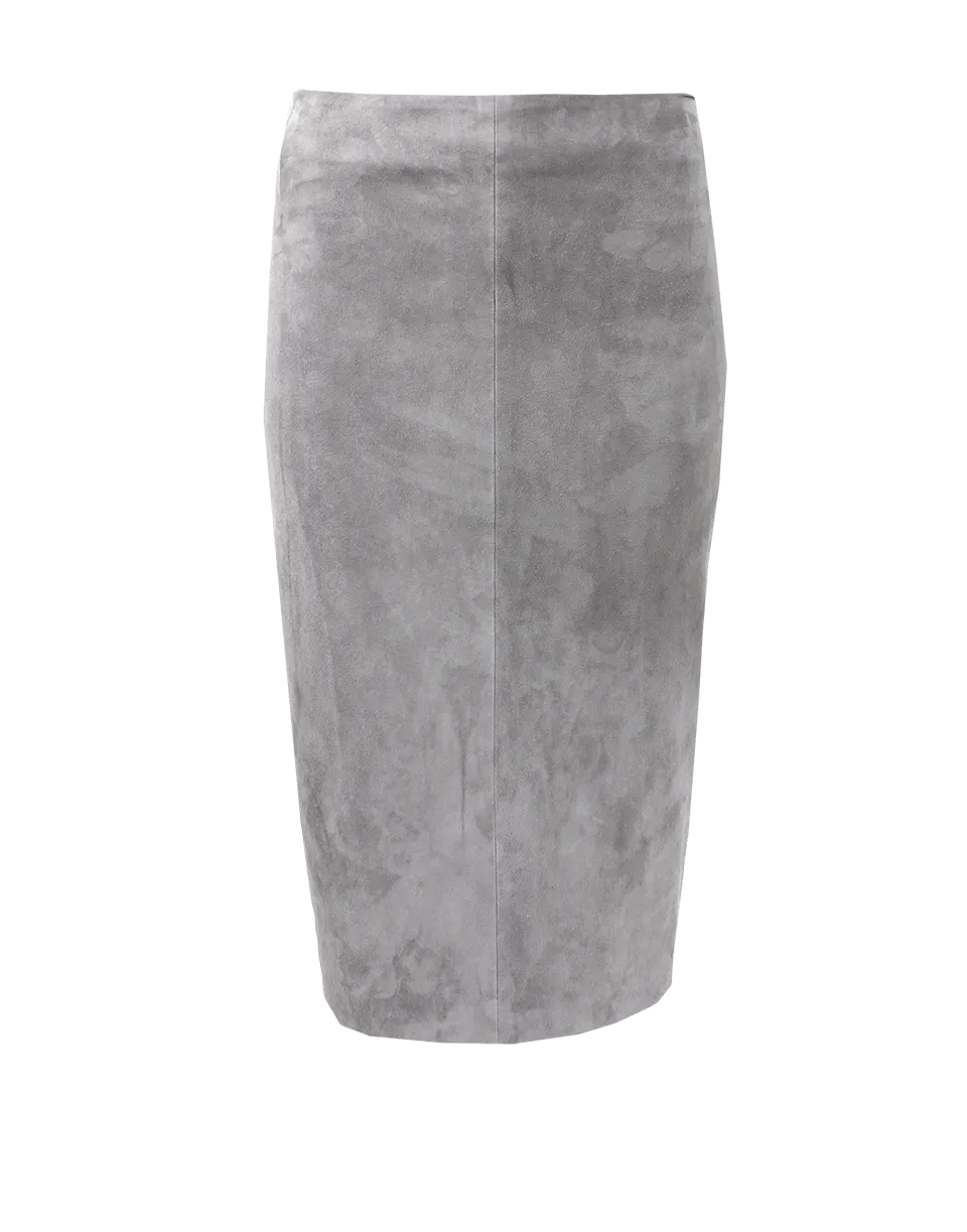 Suede Side Zip Pencil Skirt