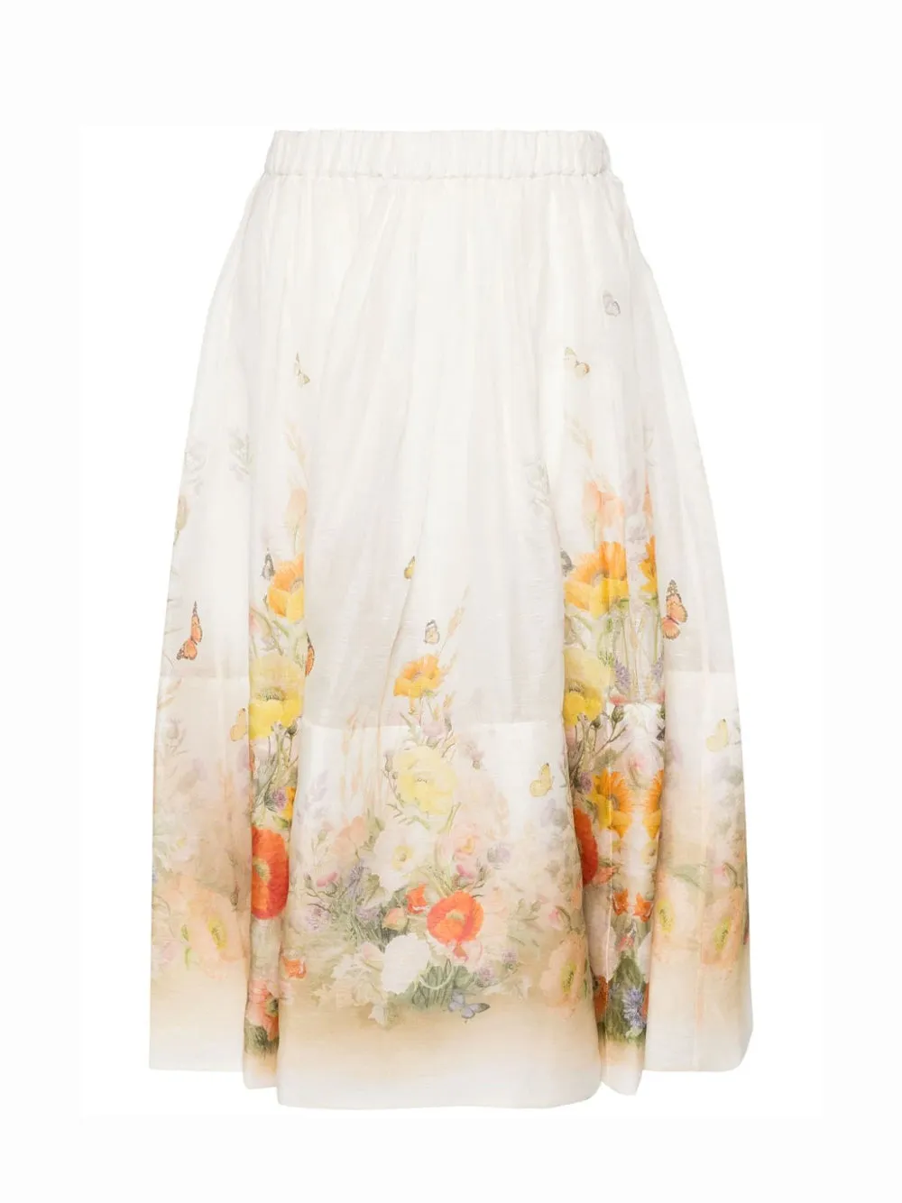 Tranquillity Midi Skirt (Red Butterflies)