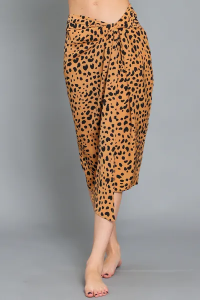 Twist Front Leopard Skirt