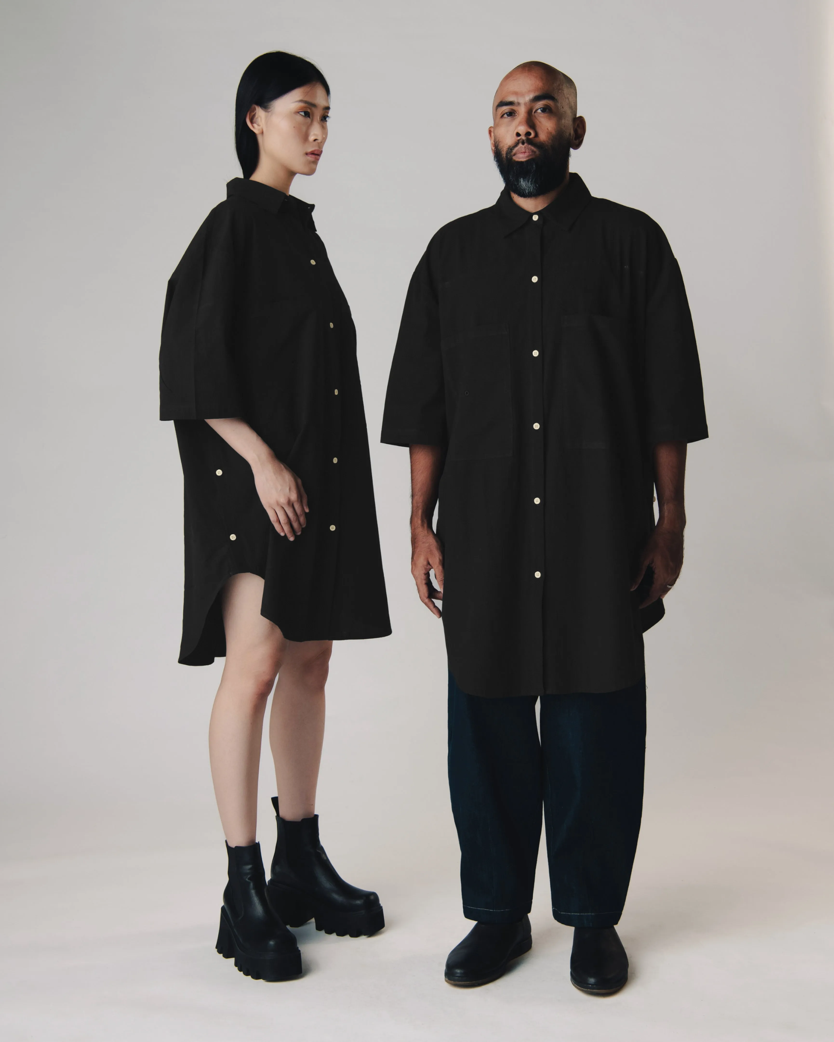 Unisex: The Shirt Dress (Black)