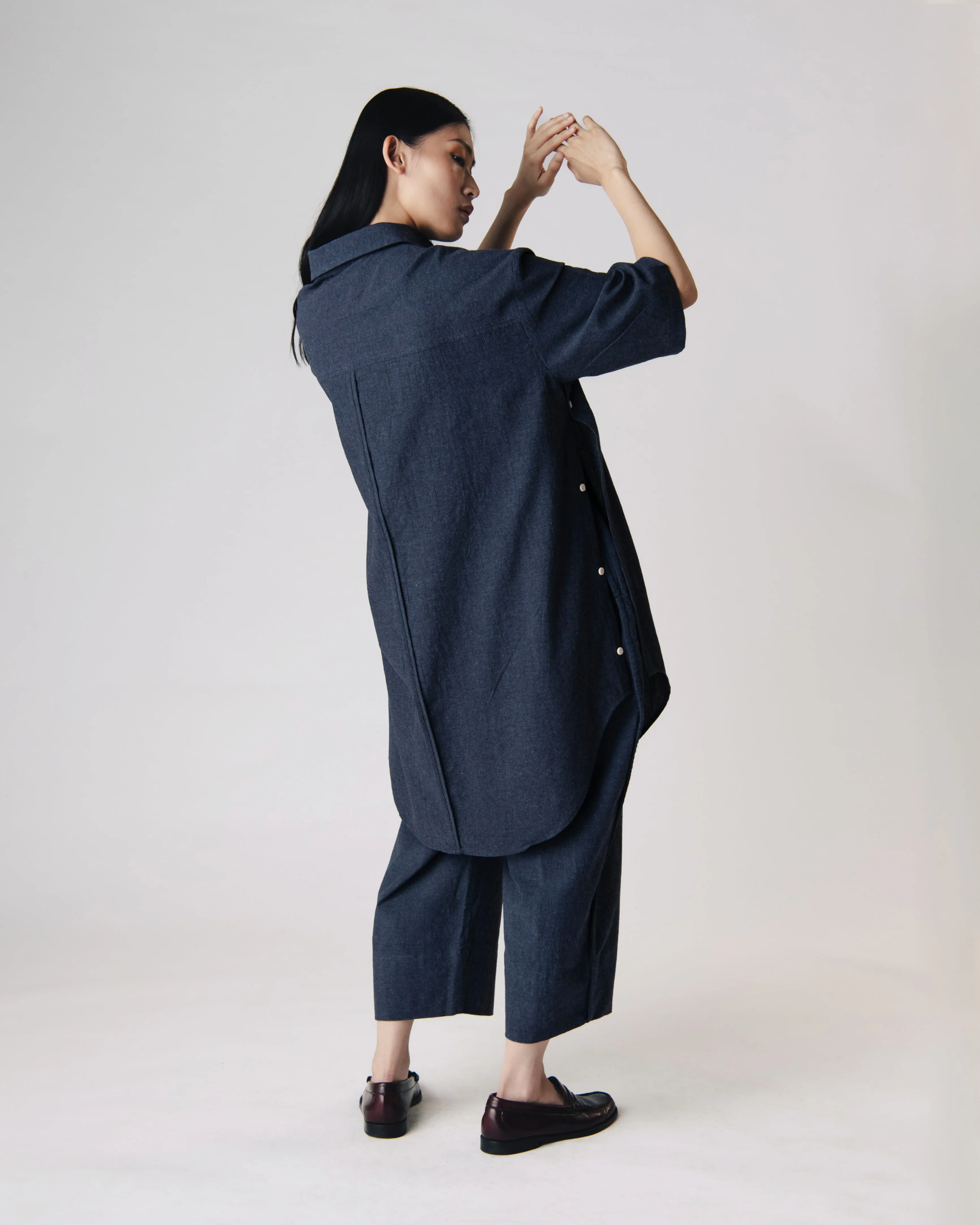 Unisex: The Shirt Dress (Dark Blue)