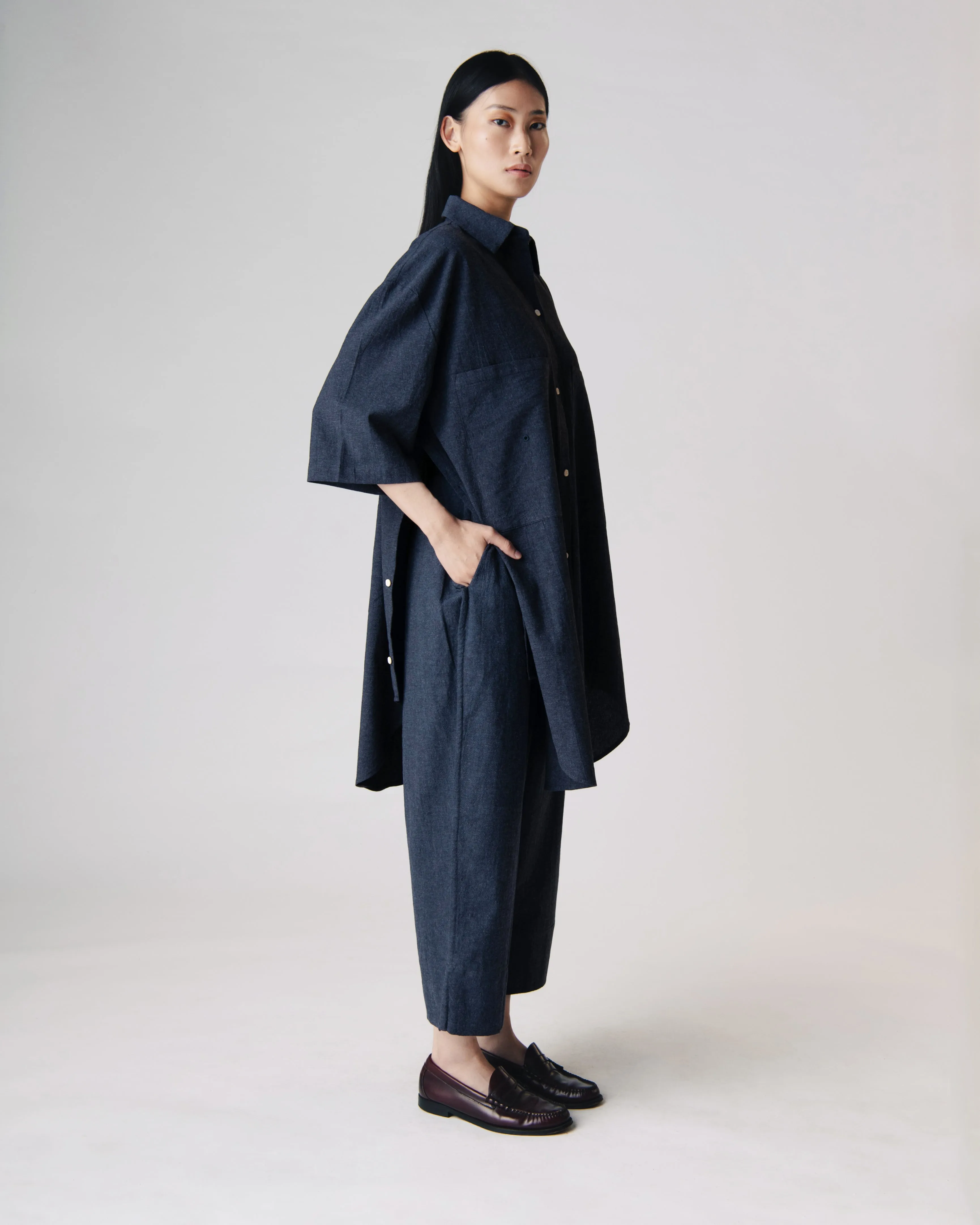 Unisex: The Shirt Dress (Dark Blue)