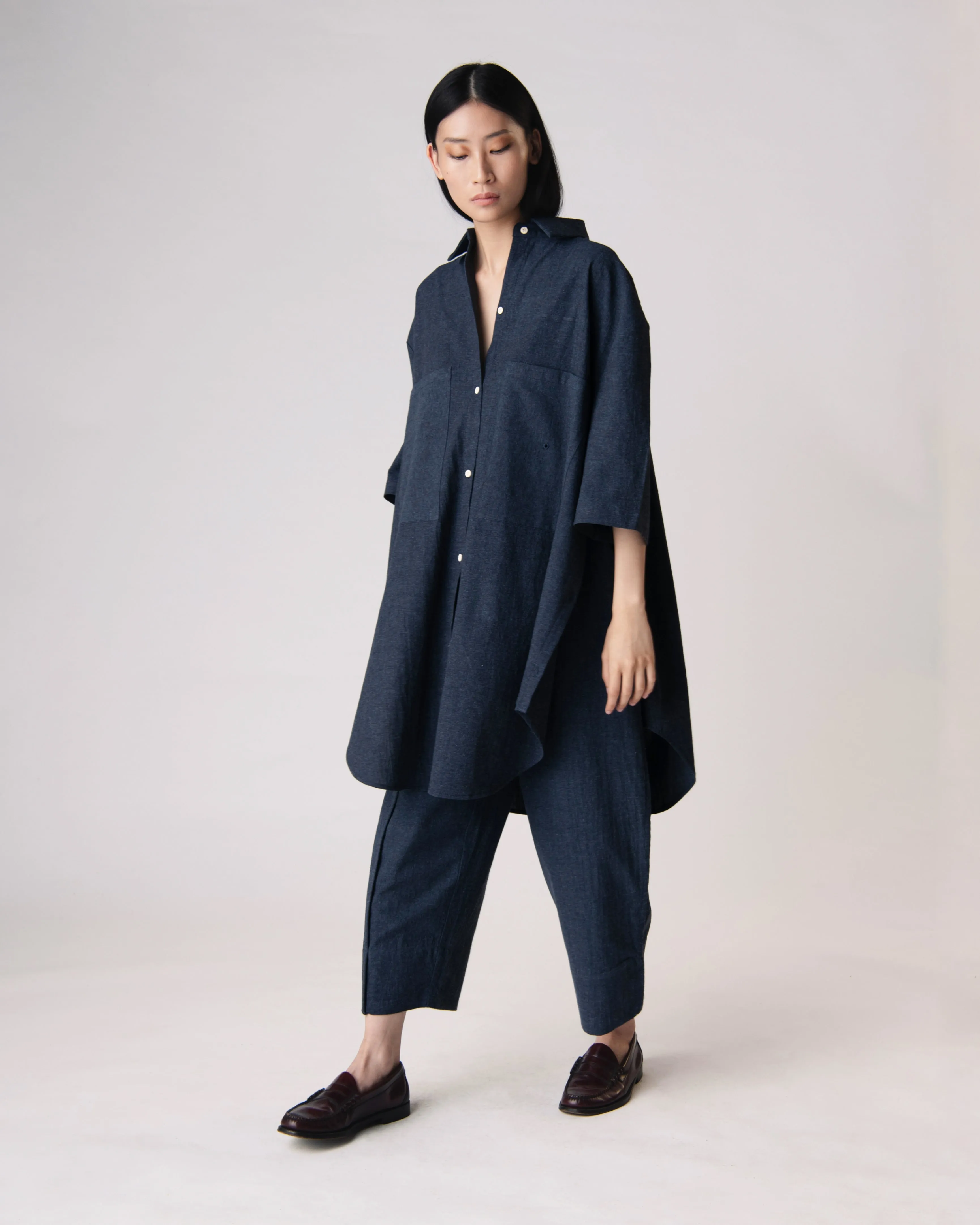 Unisex: The Shirt Dress (Dark Blue)